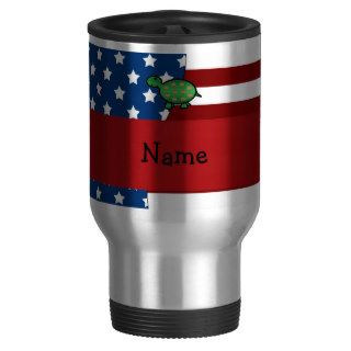 Personalized name Patriotic turtle Coffee Mugs