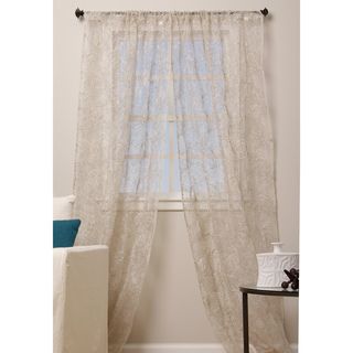 Rose Design 96 inch Curtain Panel Sheer Curtains