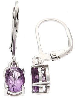 CleverEve Designer Series Sterling Silver Earrings w/ 8mm Round Genuine Amethyst CleverEve Jewelry