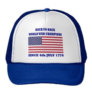 Back to back world war champions hats