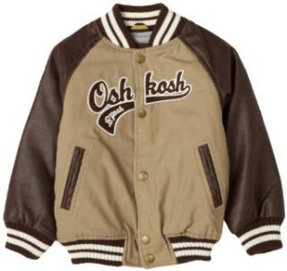 Osh Kosh Boys 2 7 Light Weight Varsity Jacket, Khaki, One Size Clothing