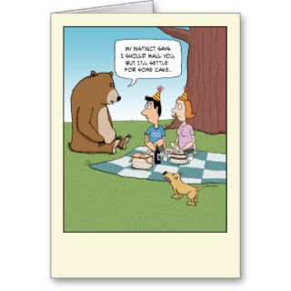 Funny birthday card Bear Instinct