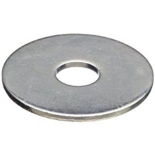 Steel Flat Washer, Zinc Plated Finish, 1/4" Hole Size, 0.531" ID, 3" OD, 0.0655" Nominal Thickness, Made in US (Pack of 5)