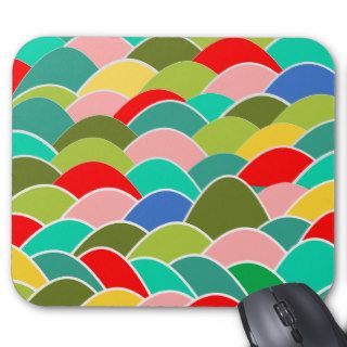 Colorful Fish Scale Pattern Mouse Pads
