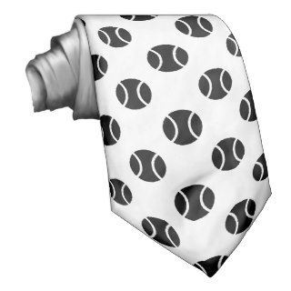 Black and white tennis ball neck tie