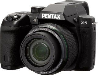 Pentax X 5 Digital Camera with 26x Optical Zoom and 3" LCD (Black)  Point And Shoot Digital Cameras  Camera & Photo