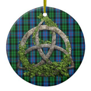 Celtic Trinity Knot And Clan Morrison Tartan Christmas Tree Ornaments