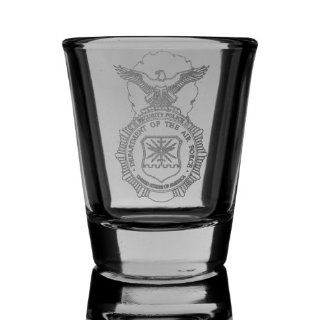 2oz Security Police shield SHOT GLASS Military USA Air Force Kitchen & Dining