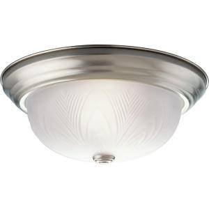 Progress Lighting Etched Glass Collection 2 Light Brushed Nickel Flushmount DISCONTINUED P3429 09