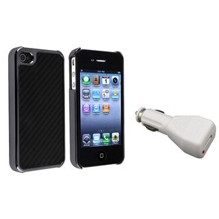 Black with Silver Case/ Car Charger for Apple iPhone 4/ 4S BasAcc Cases & Holders