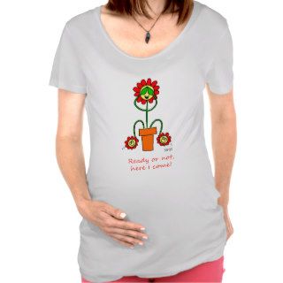 Funny Flower Twins Maternity T Shirt
