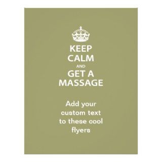 Keep Calm and Get a Massage Flyers