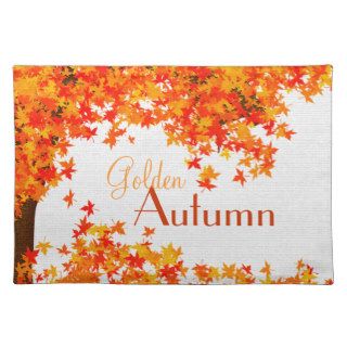 Golden Autumn Placemat   Fall Dining Theme