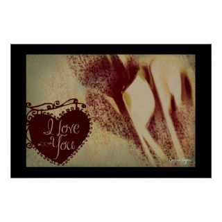 Antiqued Red Heart, I Love You, Valentine's Day, P Print