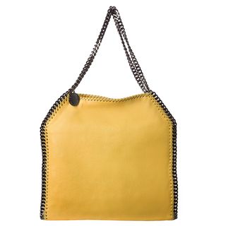 Stella McCartney 'Falabella' Small Yellow Shaggy Deer Tote Bag Stella McCartney Designer Handbags