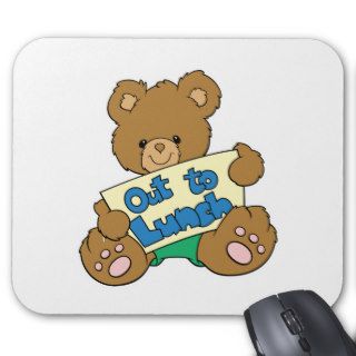 Out to Lunch Teddy Bear Mouse Mat