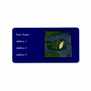 Frog   Antiquarian, Colorful Book Illustration Personalized Address Label