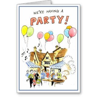We're having a party greeting card