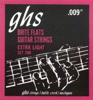 GHS Brite Flats Electric Guitar Strings .009 .042 Musical Instruments