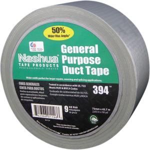 Nashua Tape 394 2.83 in. x 50 yds. Extra Wide General Purpose Duct Tape (8 Rolls per Case) 680049