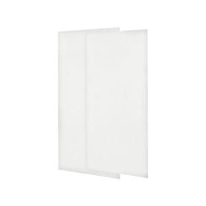 Swanstone 36 in. x 72 in. Two Piece Easy Up Adhesive Shower Wall Panels in White SS 3672 2 010