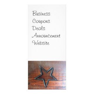 Rustic Star Burned into Wood Table Pyrography Rack Cards