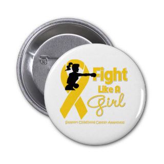Childhood Cancer Fight Like A Girl  Knock Out Button