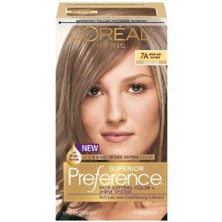 L'Oreal Paris Superior Preference Hair Color, 7A Dark Ash Blonde  Chemical Hair Dyes  Beauty