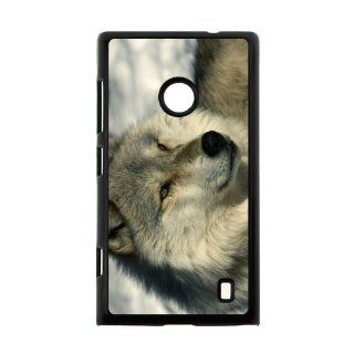 NOKIA Lumia 520 Durable Wolf Hard Printing Proctect Case 01871 Cell Phones & Accessories