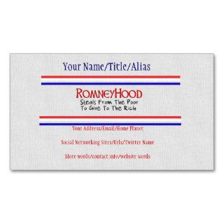 Romney Hood Business Card Templates