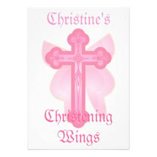 Christening Wings Invitation Customize