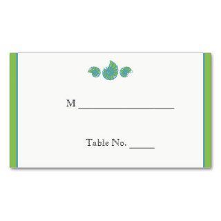 Lime Green Turquoise Seashell Wedding Place Cards Business Card Template