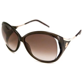 Roberto Cavalli Women's RC573S Clivia Rectangular Brown Sunglasses Roberto Cavalli Designer Sunglasses