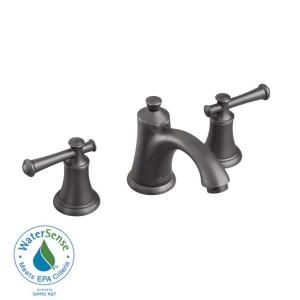 American Standard Portsmouth 8 in. 2 Handle Mid Arc Widespread Bathroom Faucet in Blackened Bronze with Speed Connect Drain DISCONTINUED 7415801.068