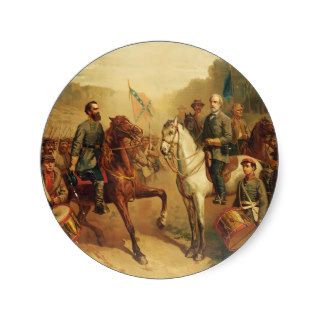 The Last Meeting Between General Lee and Jackson Round Stickers