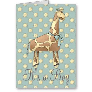 Giraffe Baby Shower Invitation (Boy) Cards