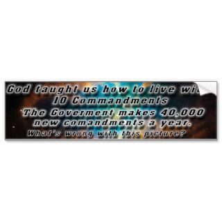 Laws and and the 10 commandments bumper sticker