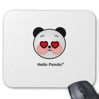 Hello Panda heart eyes Mouse Pads