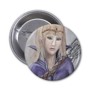 Fantasy Art Wildling Elf Warrior Princess Pinback Button