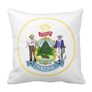 MAINE STATE SEAL THROW PILLOW