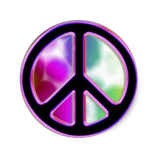 Tie Dye Peace Sign Designs Round Stickers