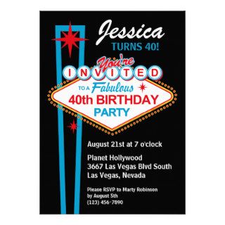 Las Vegas 40th Birthday Party Invitation