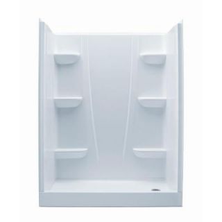 Aquatic A2 30 in. x 60 in. x 76 in. Shower Stall in White 6030CSL AW