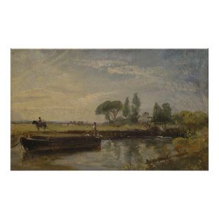 John Constable   Barge below Flatford Lock Print