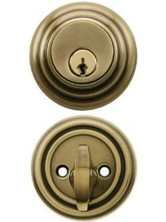 Solid Brass Single Cylinder Low Profile Deadbolt Antique Pewter With 2 3/8" Backset. Mortise Lock Parts.   Door Lock Replacement Parts  