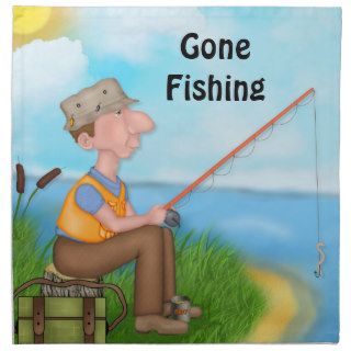 Gone Fishing Fisherman Napkin