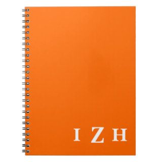 Safety Orange Initial Cute Color Coordinated Note Book