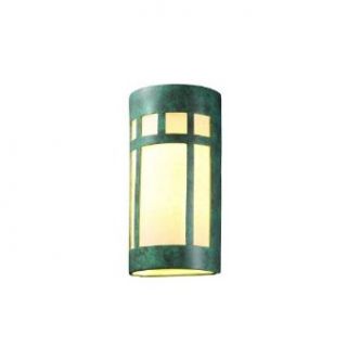 Justice Design Group CER 7357 STOC Carrara Marble Ceramic Two Light 21" Interior Extra Large Prairie Window Wall Sconce Rated for Damp Locations from the Ceramic Collection    