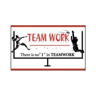 NMC BT524 Motivational and Safety Banner, Legend "TEAM WORK There is no "I" in TEAMWORK", 60" Length x 36" Height, Vinyl, Red/Black on White Industrial Warning Signs
