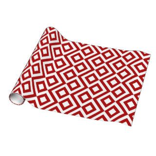 Red and White Meander Gift Wrapping Paper